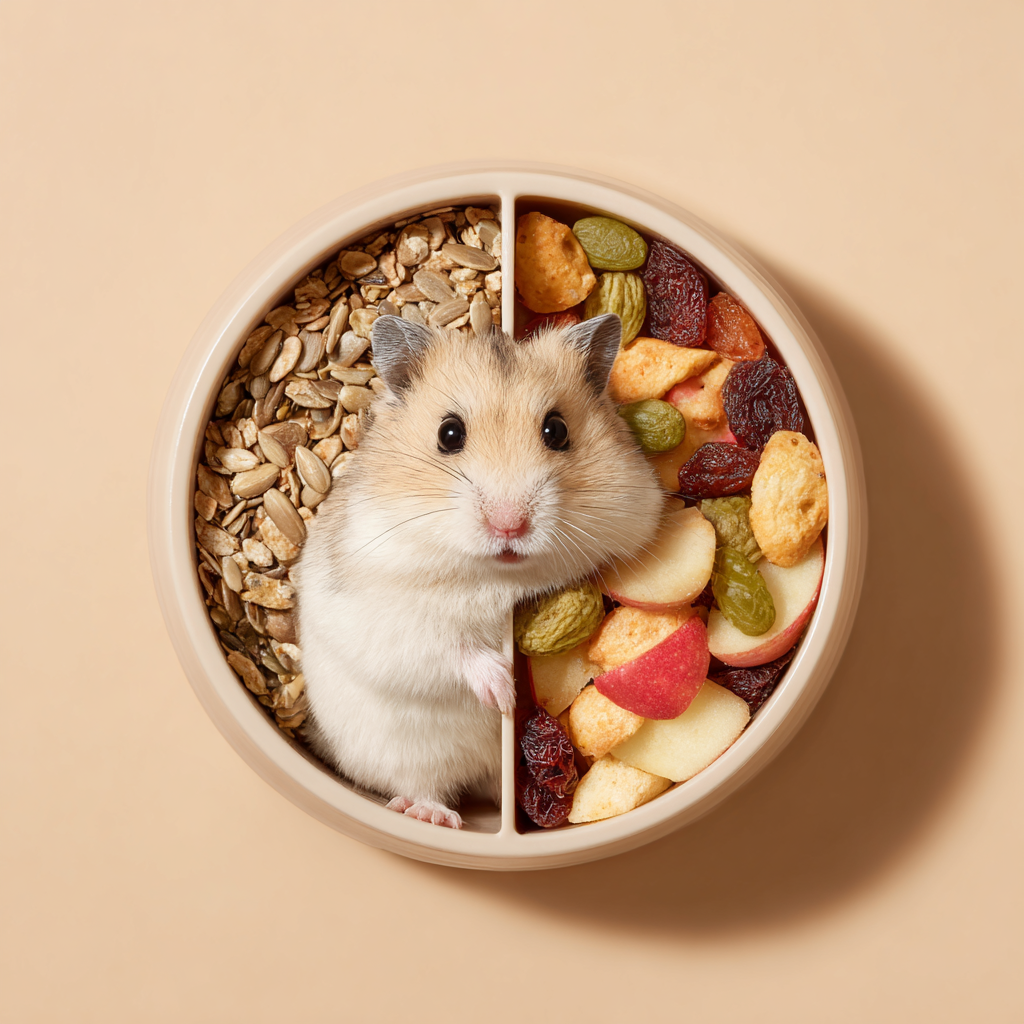 healthy snack bowl inspired by hamster food