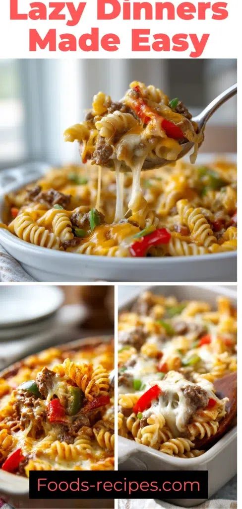 Lazy Dinners Made Easy: Quick Weeknight Meals You’ll Love 1 📌 Quick and easy lazy dinners made simple with pasta, cheese, and fresh veggies – a stress-free weeknight meal.