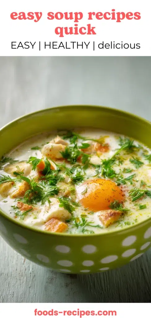 Easy Soup Recipes Quick: Comfort in Minutes 1 Creamy skillet dinner with herbs and egg quick and comforting meal idea