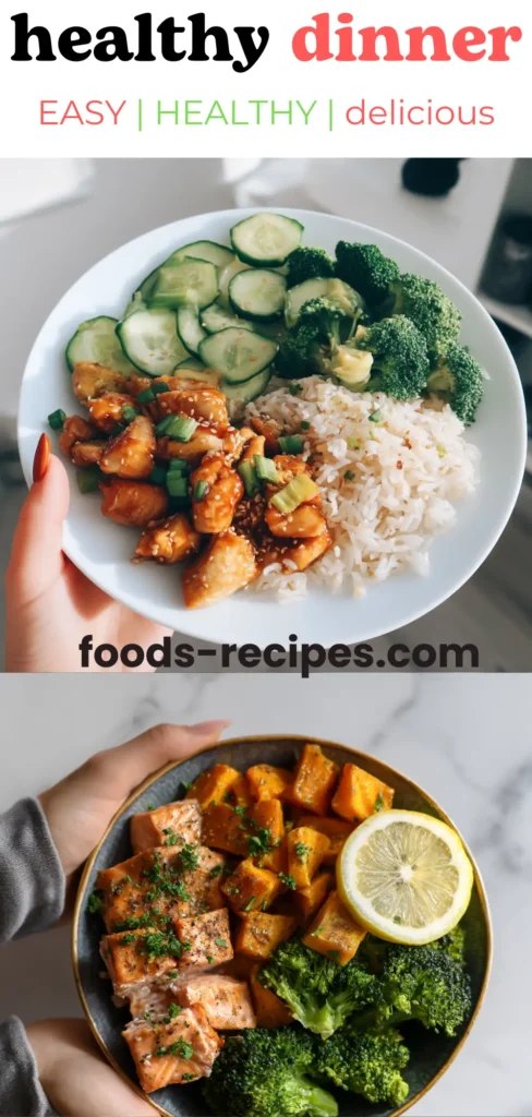 Healthy Dinner: Easy Chicken & Rice with Fresh Vegetables 1 easy and balanced recipe for a quick nutritious meal.