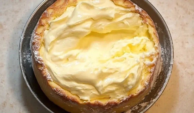 Delicious melt-in-your-mouth cake topped with frosting on a rustic table.