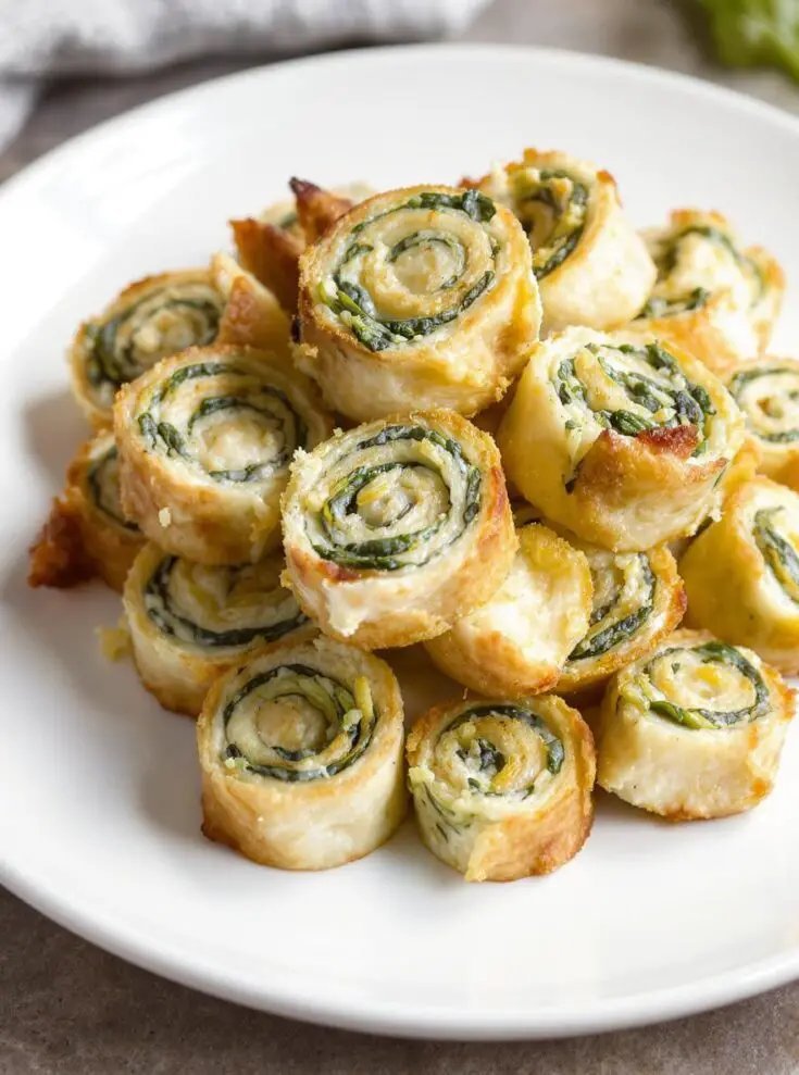 Spinach Dip in Bite-Sized Pinwheels
