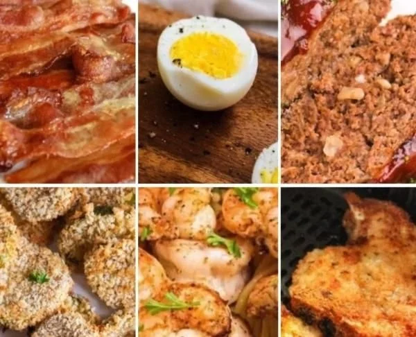 A collection of 65 easy air fryer recipes for beginners including healthy snacks and meals.