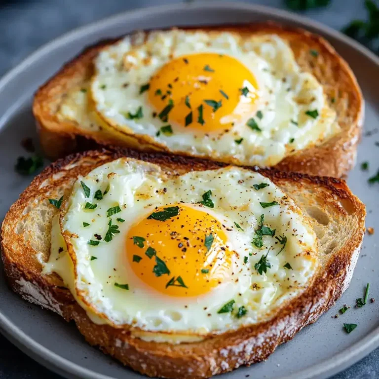 Delicious Air Fryer Egg and Cheese Toast served on a plate.