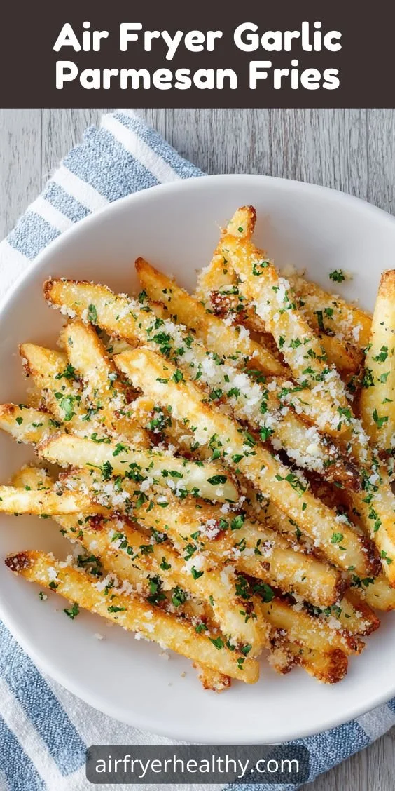 Delicious Air Fryer Garlic Parmesan Fries served on a plate