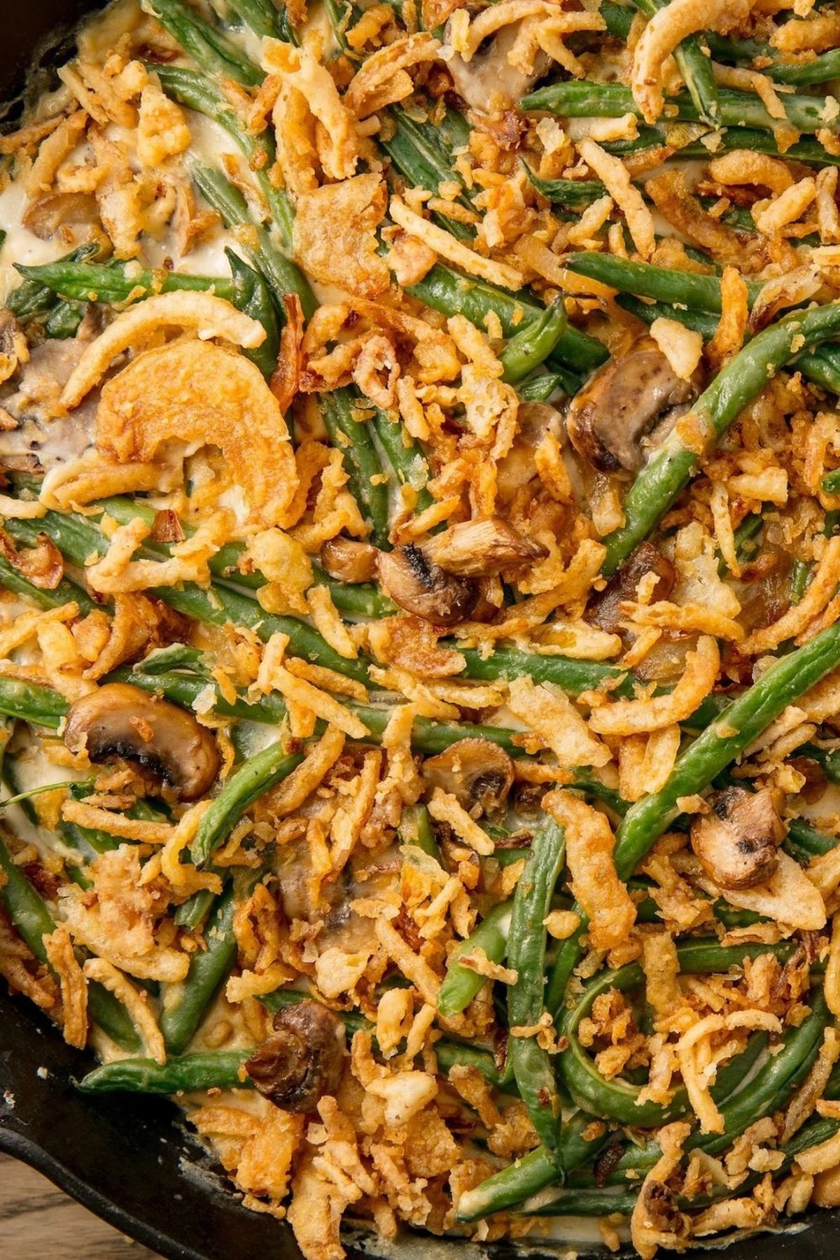Barefoot Contessa Green Bean Casserole recipe served in a dish