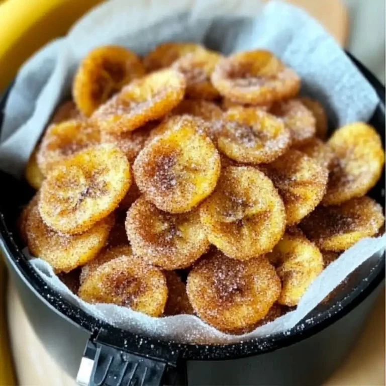 Crispy cinnamon-sugar air fryer banana chips for a delicious snack