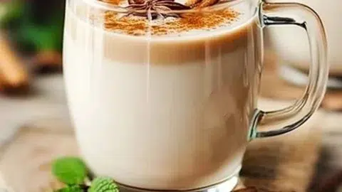 Deliciously spiced chai milk in a cozy cup for warm days