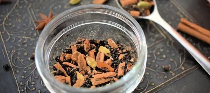 Homemade chai tea mix ingredients and preparation process