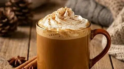 Homemade Gingerbread Chai Latte in a cozy mug with spices