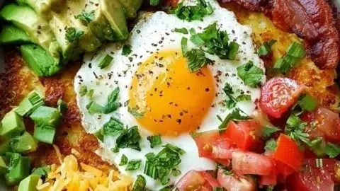 Healthy high protein breakfast bowls with fresh ingredients