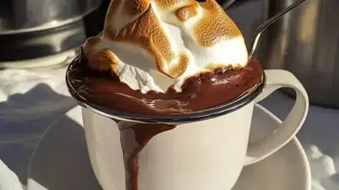 Homemade French hot chocolate served in a cozy setting