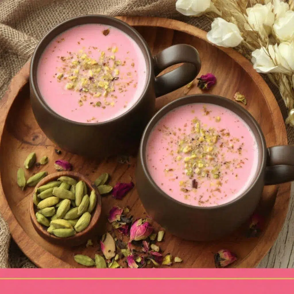 Kashmiri Pink Tea with Salt 2 Kashmiri Pink Tea served with salt in a traditional cup