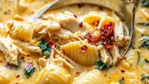Bowl of Marry Me Chicken Soup, a comforting chicken soup recipe.