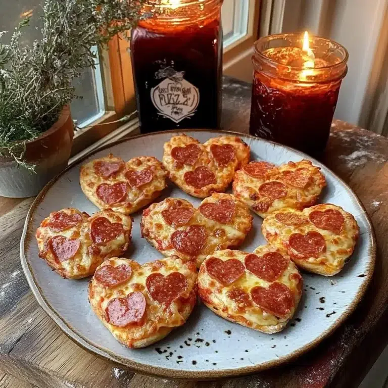 Delicious mini heart-shaped pizzas for Valentine's Day celebration