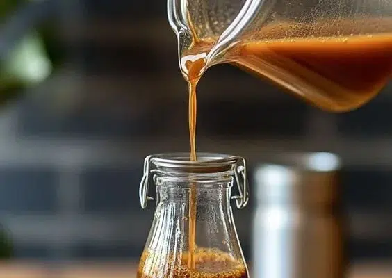 A warm cup of spiced tea concentrate with aromatic spices