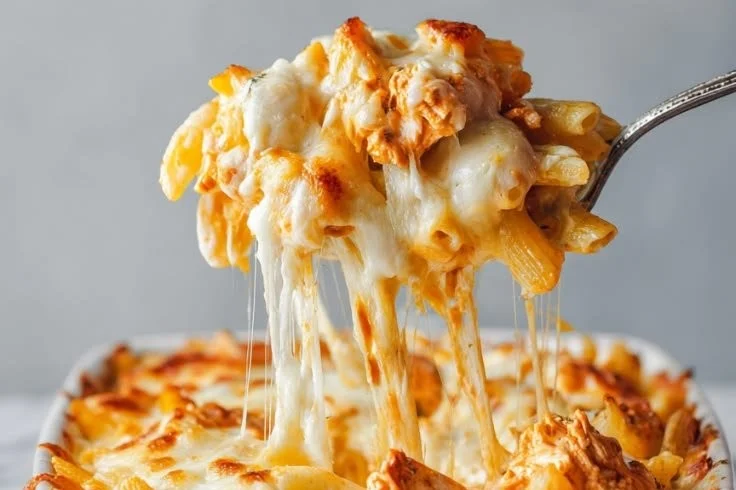 Delicious Buffalo Chicken Macaroni and Cheese served in a bowl