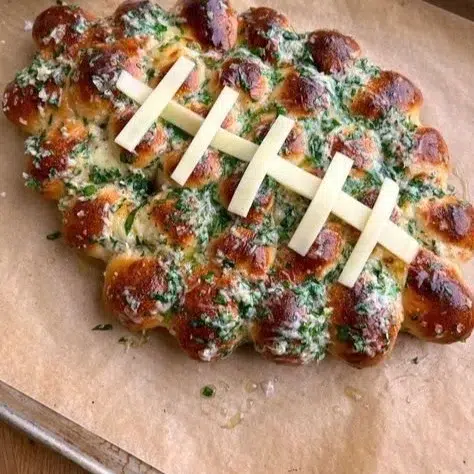 Cheesy stuffed garlic bread rolls fresh out of the oven