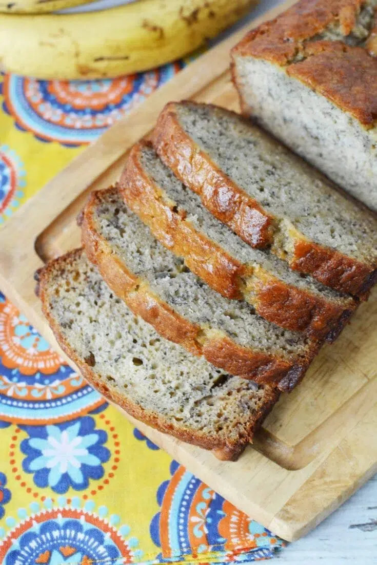 Moist and delicious banana bread, just like grandma used to make.