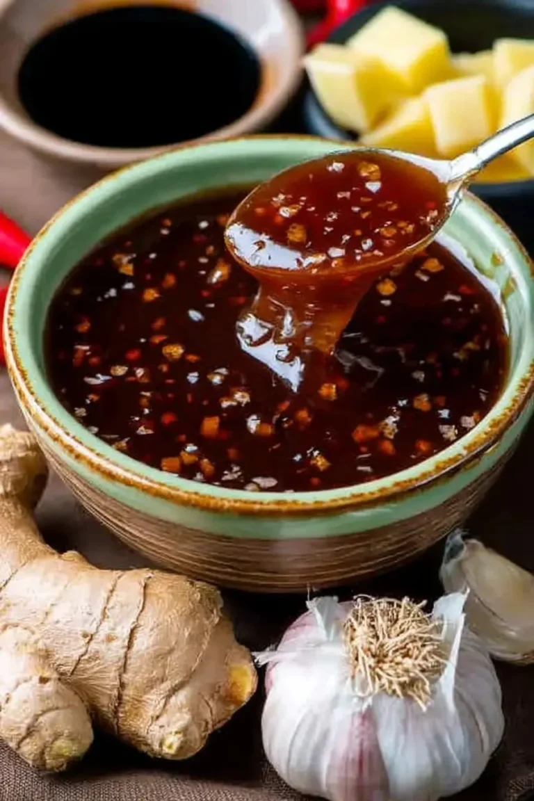 Homemade teriyaki sauce in a glass jar, glossy and flavorful for cooking.
