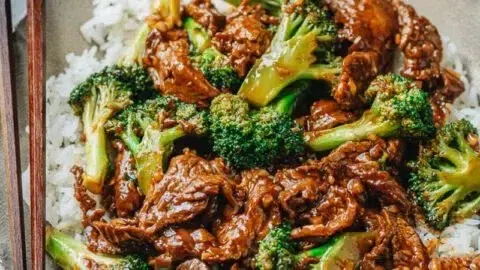 Chinese Beef and Broccoli 2 Delicious Chinese beef and broccoli stir-fry served with rice