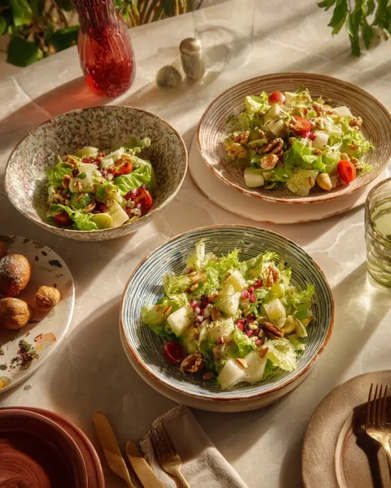 Colorful spring salads featuring seasonal vegetables and fresh ingredients.